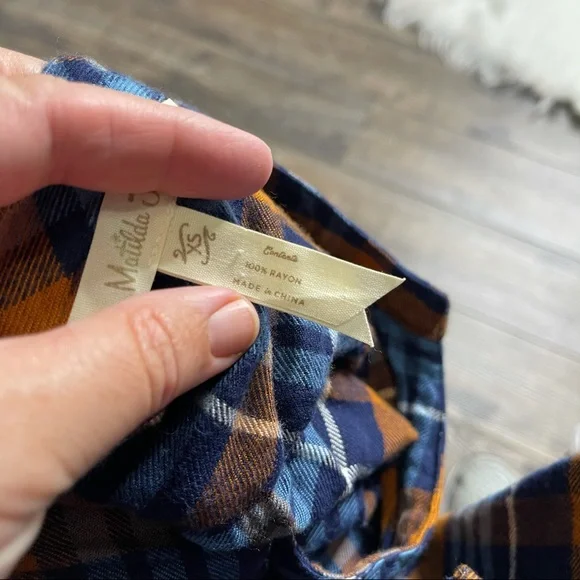 Matilda Jane General Store Plaid Tunic Blue Orange - Picture 8 of 12